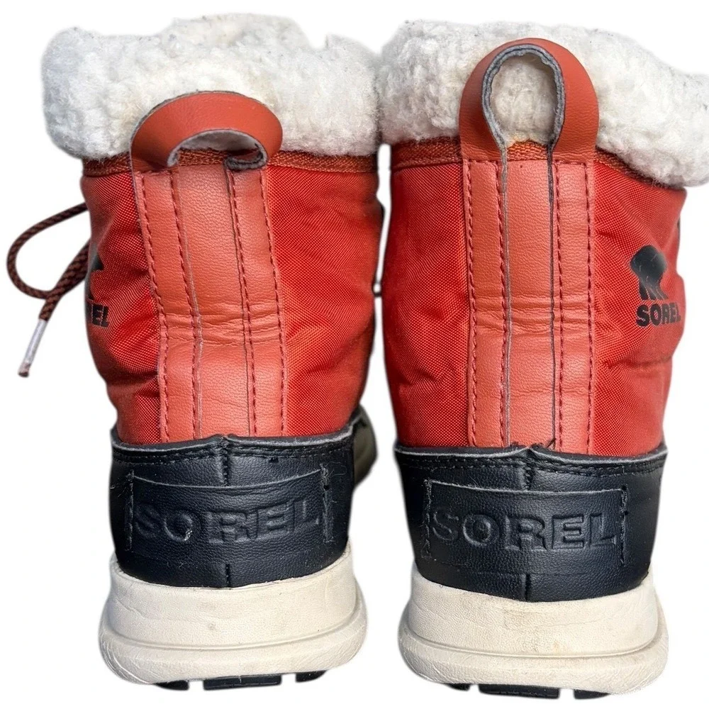 Sorel Explorer Joan Waterproof Winter Boots Red‎ Black NL3040-808 Womens Size 7